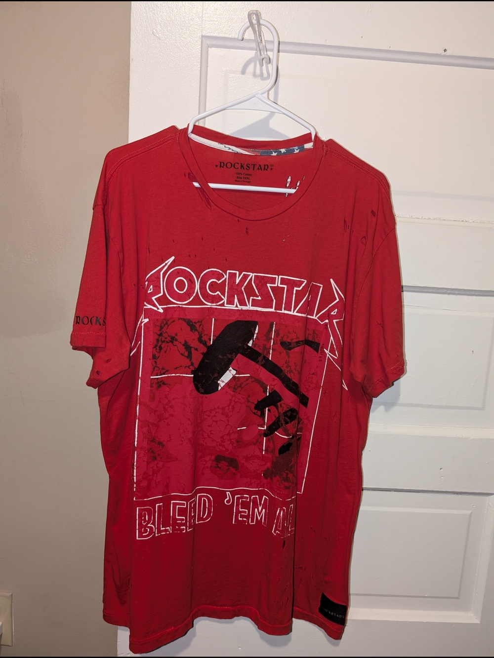 Rockstar Men's Red Graphic Tee with Bold Print